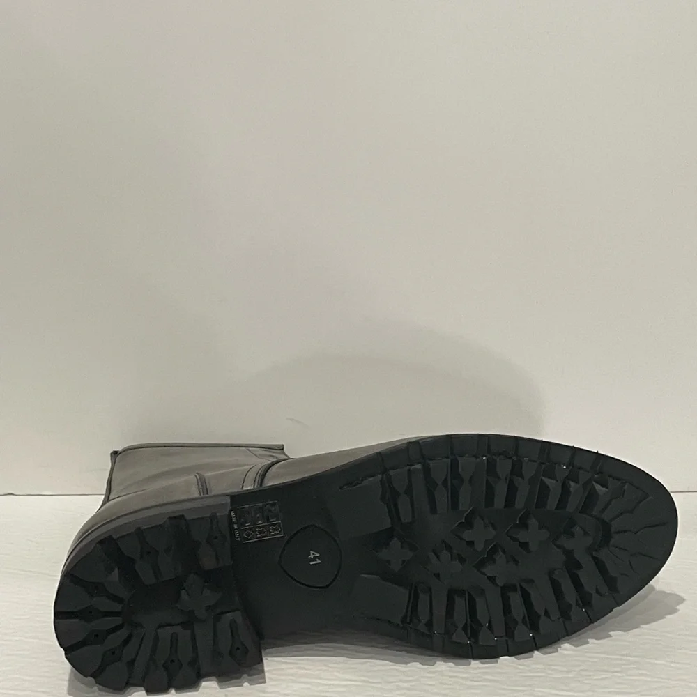 COPY - Emilio Franco boot chelsea gray round toe Italian leather black thick so…